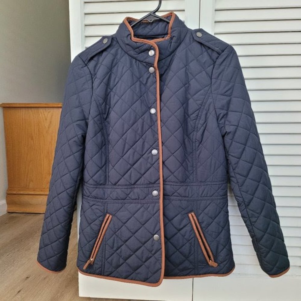 Talbots Quilted Navy Blue Jacket
